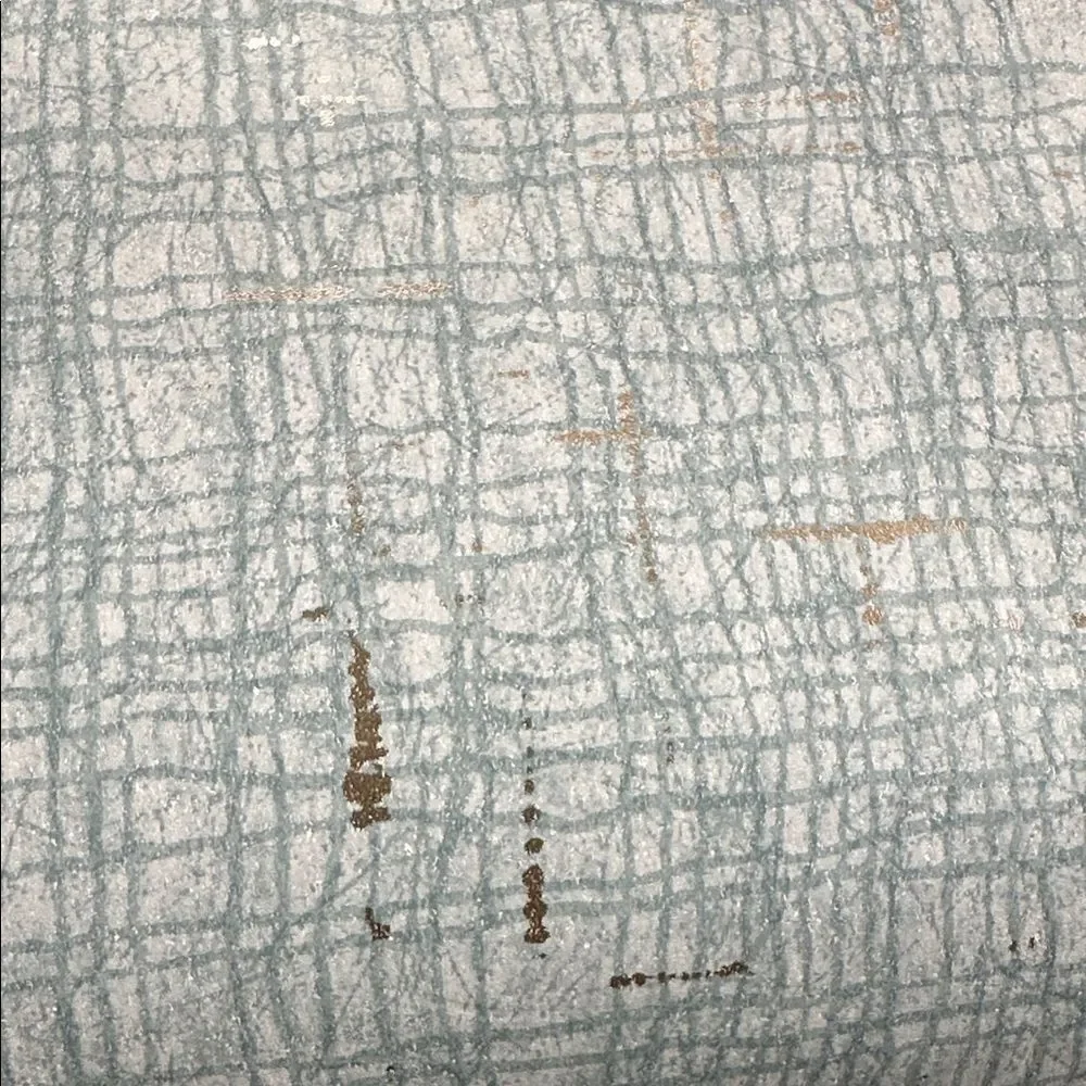 Anthropologie Blue and Gold Geometric Lines Wallpaper